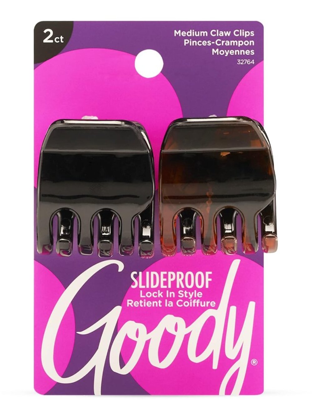 Classics Medium Claw Clips, Black and Brown Colors - Great for Easily Pulling Up